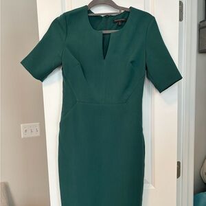Banana Republic Green Sheath Dress Knee-Length V-Neck